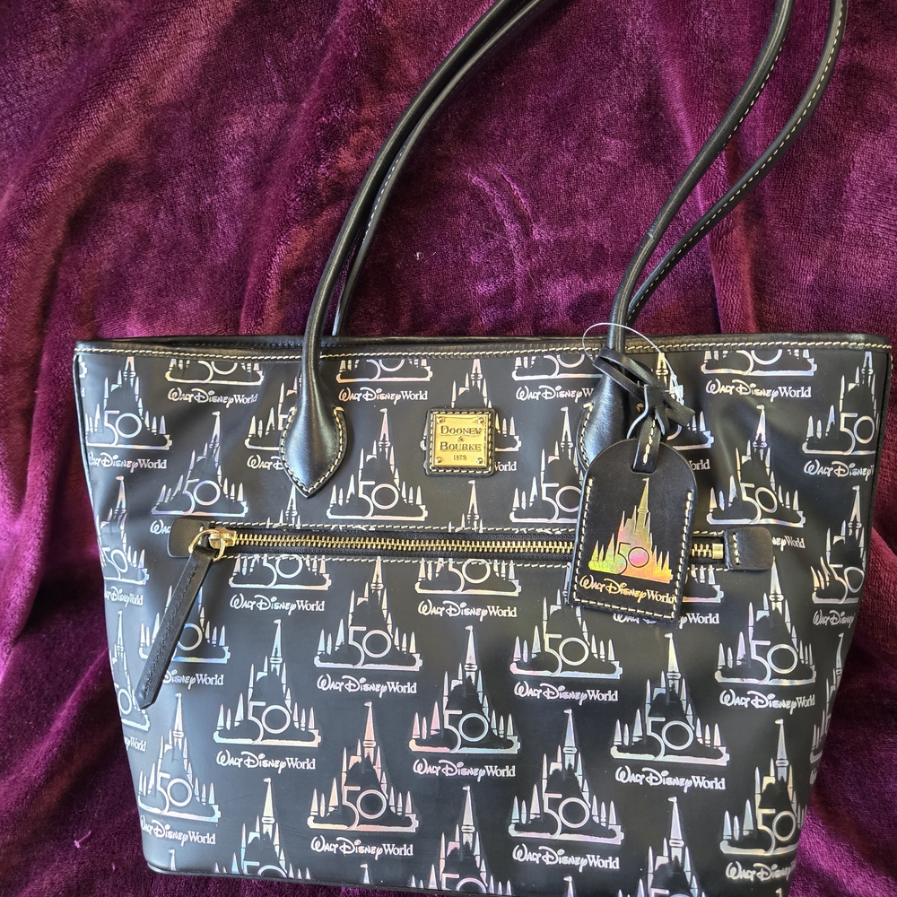 Dooney & Bourke Black Multicolor Walt Disney World 50th Tote